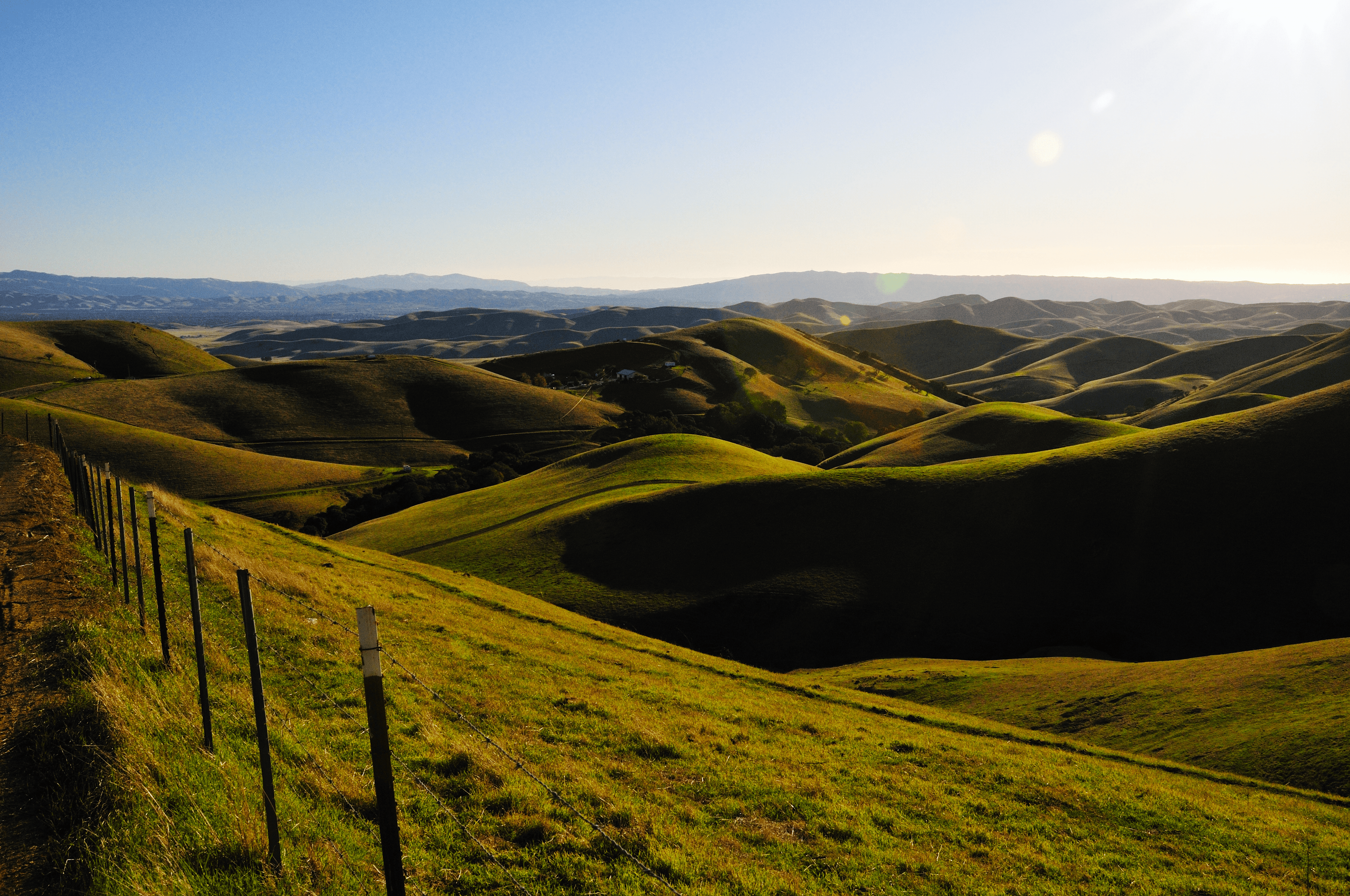 Landscape shot of rolling hills